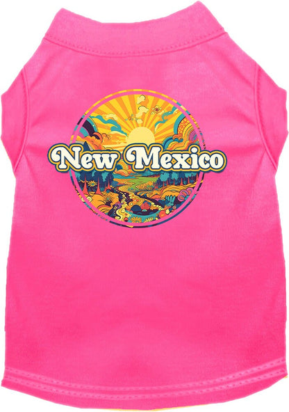 Pet Dog & Cat Screen Printed Shirt, "New Mexico Trippy Peaks"