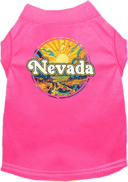 Pet Dog & Cat Screen Printed Shirt, "Nevada Trippy Peaks"