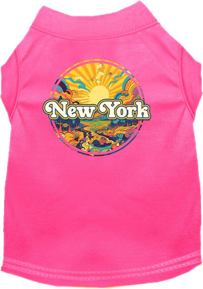 Pet Dog & Cat Screen Printed Shirt, "New York Trippy Peaks"