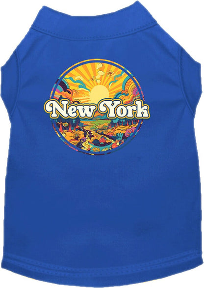 Pet Dog & Cat Screen Printed Shirt, "New York Trippy Peaks"