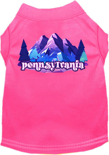 Pet Dog & Cat Screen Printed Shirt, "Pennsylvania Alpine Pawscape"