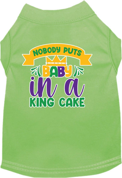 Pet Dog & Cat Screen Printed Shirt for Small to Medium Pets (Sizes XS-XL), "Nobody Puts Baby In A King Cake"