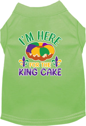 Pet Dog & Cat Screen Printed Shirt for Medium to Large Pets (Sizes 2XL-6XL), "I'm Here For The King Cake"