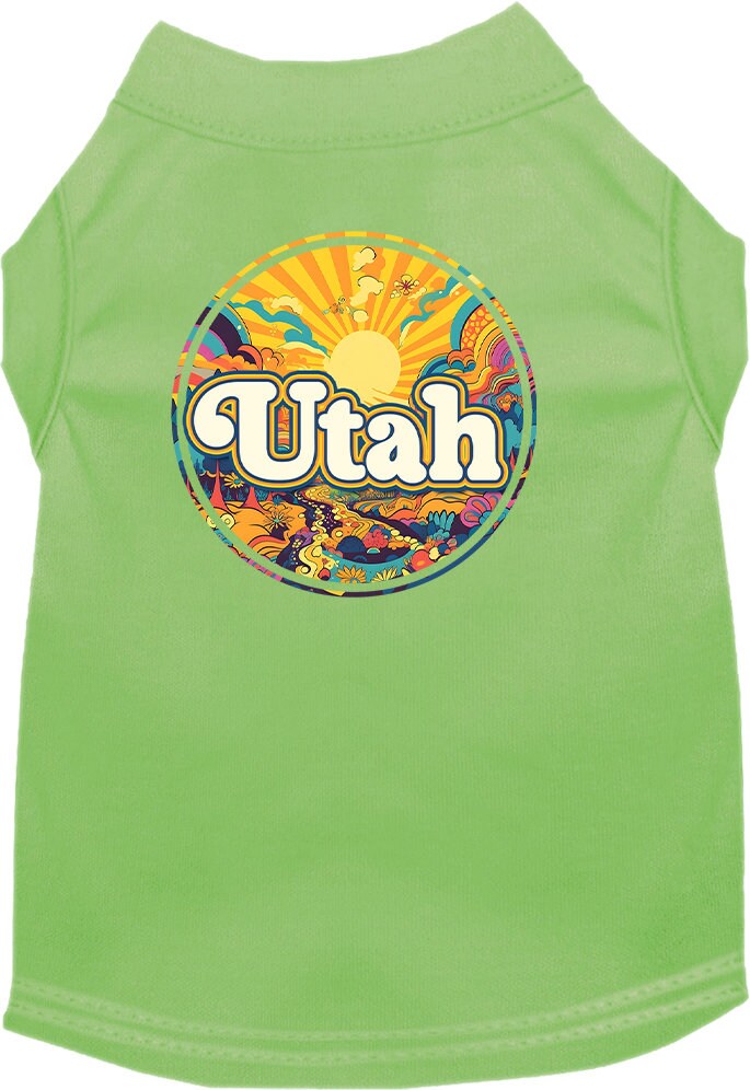 Pet Dog & Cat Screen Printed Shirt, "Utah Trippy Peaks"