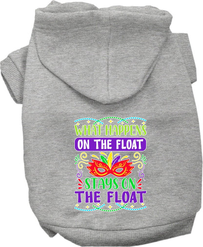 Pet Dog & Cat Screen Printed Hoodie for Small to Medium Pets (Sizes XS-XL), "What Happens On The Float Stays On The Float"