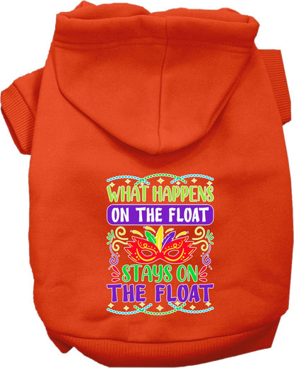 Pet Dog & Cat Screen Printed Hoodie for Small to Medium Pets (Sizes XS-XL), "What Happens On The Float Stays On The Float"