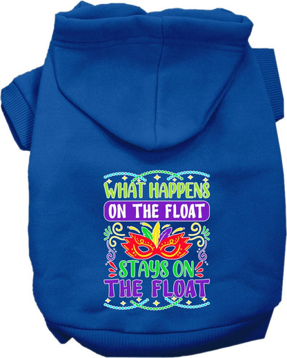 Pet Dog & Cat Screen Printed Hoodie for Small to Medium Pets (Sizes XS-XL), "What Happens On The Float Stays On The Float"