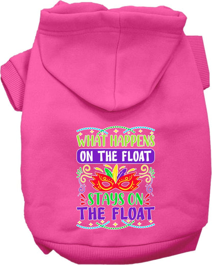 Pet Dog & Cat Screen Printed Hoodie for Medium to Large Pets (Sizes 2XL-6XL), "What Happens On The Float Stays On The Float"