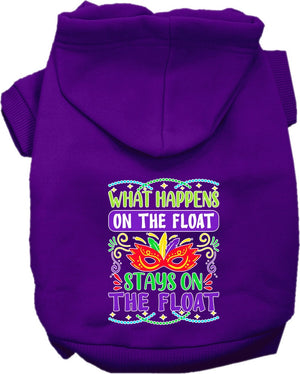 Pet Dog & Cat Screen Printed Hoodie for Medium to Large Pets (Sizes 2XL-6XL), "What Happens On The Float Stays On The Float"