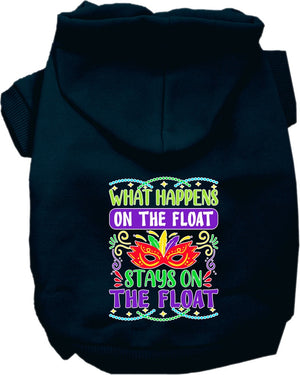 Pet Dog & Cat Screen Printed Hoodie for Medium to Large Pets (Sizes 2XL-6XL), "What Happens On The Float Stays On The Float"