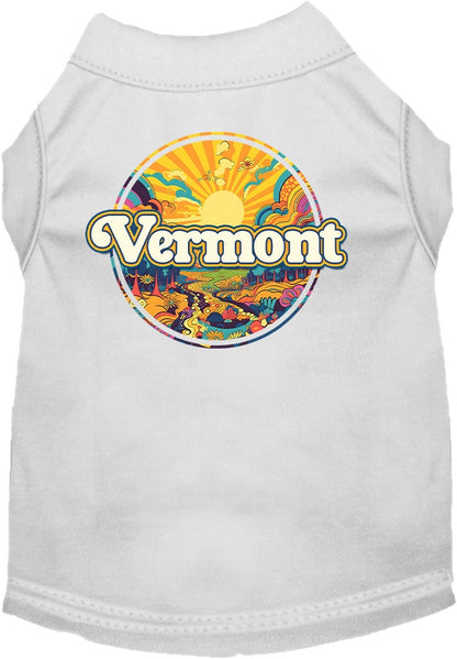 Pet Dog & Cat Screen Printed Shirt, "Vermont Trippy Peaks"