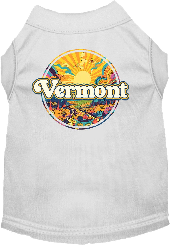 Pet Dog & Cat Screen Printed Shirt, "Vermont Trippy Peaks"