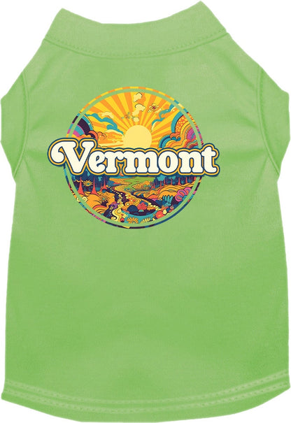 Pet Dog & Cat Screen Printed Shirt, "Vermont Trippy Peaks"