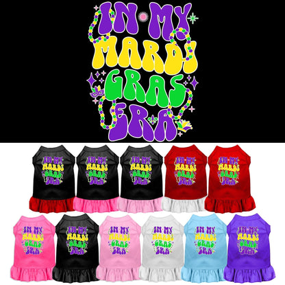 Pet Dog & Cat Screen Printed Dress for Small to Medium Pets (Sizes XS-XL), "In My Mardi Gras Era"