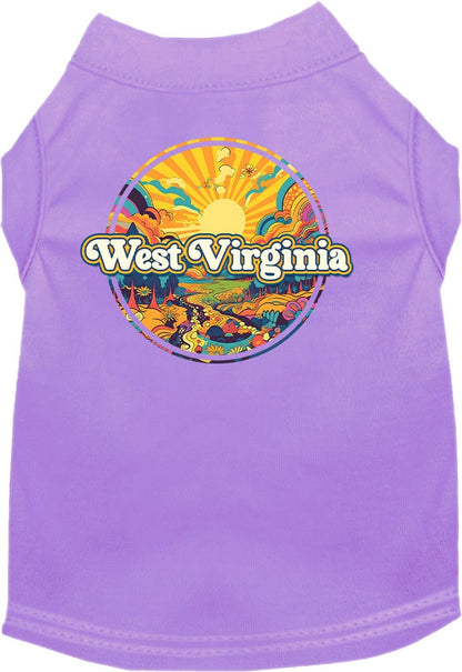 Pet Dog & Cat Screen Printed Shirt, "West Virginia Trippy Peaks"