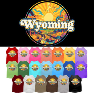 Pet Dog & Cat Screen Printed Shirt, "Wyoming Trippy Peaks"