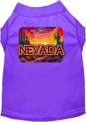 Pet Dog & Cat Screen Printed Shirt for Medium to Large Pets (Sizes 2XL-6XL), "Nevada Neon Desert"