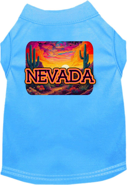 Pet Dog & Cat Screen Printed Shirt for Small to Medium Pets (Sizes XS-XL), "Nevada Neon Desert"