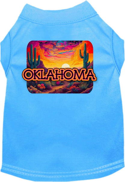 Pet Dog & Cat Screen Printed Shirt for Small to Medium Pets (Sizes XS-XL), "Oklahoma Neon Desert"