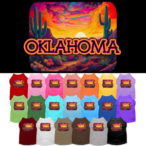 Pet Dog & Cat Screen Printed Shirt for Small to Medium Pets (Sizes XS-XL), "Oklahoma Neon Desert"