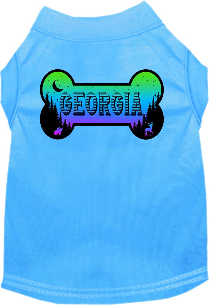 Pet Dog & Cat Screen Printed Shirt for Small to Medium Pets (Sizes XS-XL), "Georgia Mountain Shades"