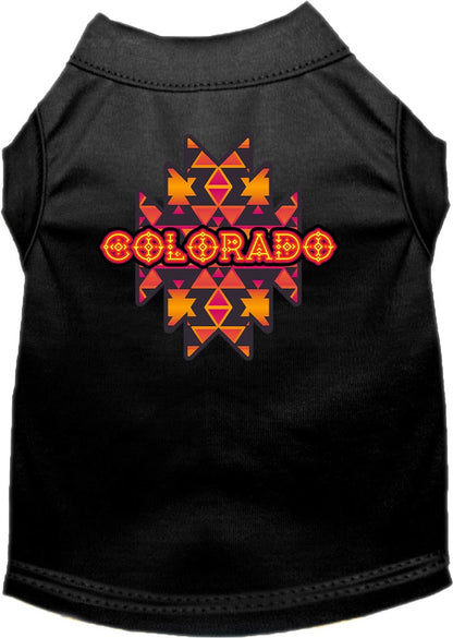 Pet Dog & Cat Screen Printed Shirt for Medium to Large Pets (Sizes 2XL-6XL), "Colorado Navajo Tribal"