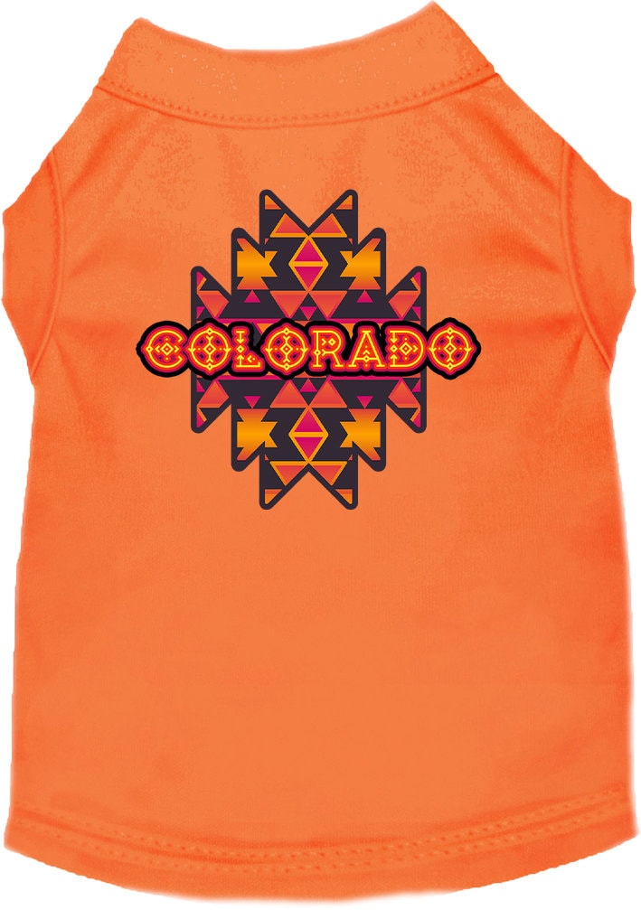 Pet Dog & Cat Screen Printed Shirt for Medium to Large Pets (Sizes 2XL-6XL), "Colorado Navajo Tribal"