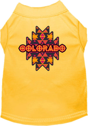 Pet Dog & Cat Screen Printed Shirt for Small to Medium Pets (Sizes XS-XL), "Colorado Navajo Tribal"