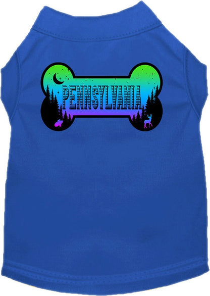 Pet Dog & Cat Screen Printed Shirt for Small to Medium Pets (Sizes XS-XL), "Pennsylvania Mountain Shades"