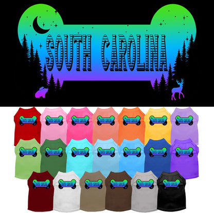 Pet Dog & Cat Screen Printed Shirt for Small to Medium Pets (Sizes XS-XL), "South Carolina Mountain Shades"