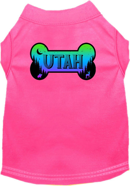 Pet Dog & Cat Screen Printed Shirt for Small to Medium Pets (Sizes XS-XL), "Utah Mountain Shades"