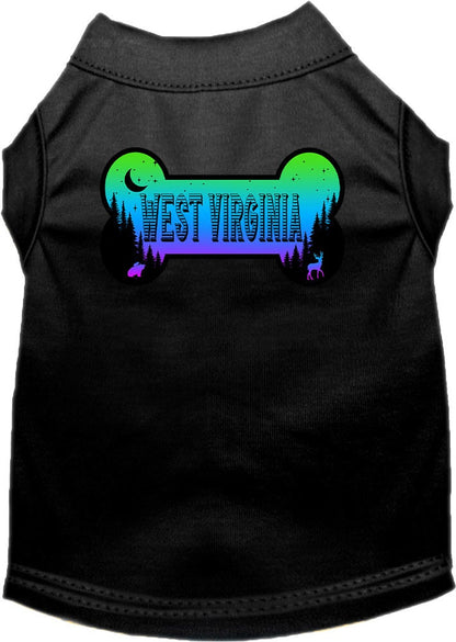 Pet Dog & Cat Screen Printed Shirt for Small to Medium Pets (Sizes XS-XL), "West Virginia Mountain Shades"