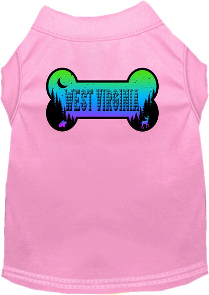 Pet Dog & Cat Screen Printed Shirt for Small to Medium Pets (Sizes XS-XL), "West Virginia Mountain Shades"