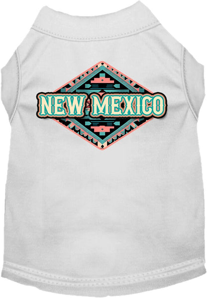 Pet Dog & Cat Screen Printed Shirt for Small to Medium Pets (Sizes XS-XL), "New Mexico Peach Aztec"