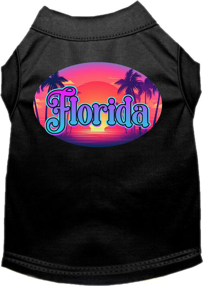 Pet Dog & Cat Screen Printed Shirt for Small to Medium Pets (Sizes XS-XL), "Florida Classic Beach"