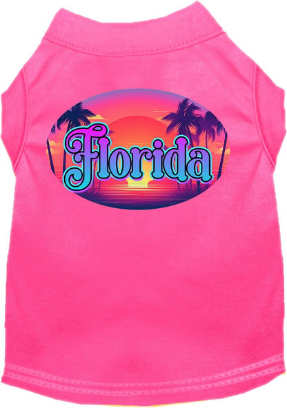 Pet Dog & Cat Screen Printed Shirt for Small to Medium Pets (Sizes XS-XL), "Florida Classic Beach"