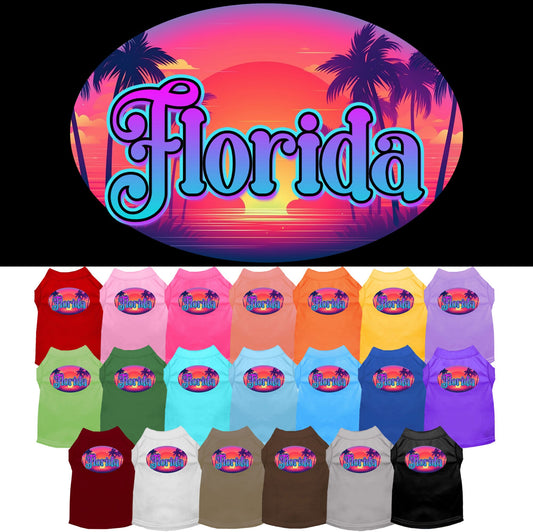 Pet Dog & Cat Screen Printed Shirt for Small to Medium Pets (Sizes XS-XL), &quot;Florida Classic Beach&quot;