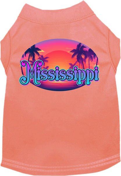 Pet Dog & Cat Screen Printed Shirt for Small to Medium Pets (Sizes XS-XL), "Mississippi Classic Beach"