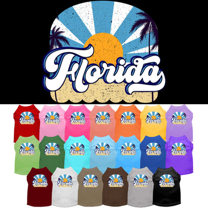 Pet Dog & Cat Screen Printed Shirt for Small to Medium Pets (Sizes XS-XL), &quot;Florida Coast&quot;