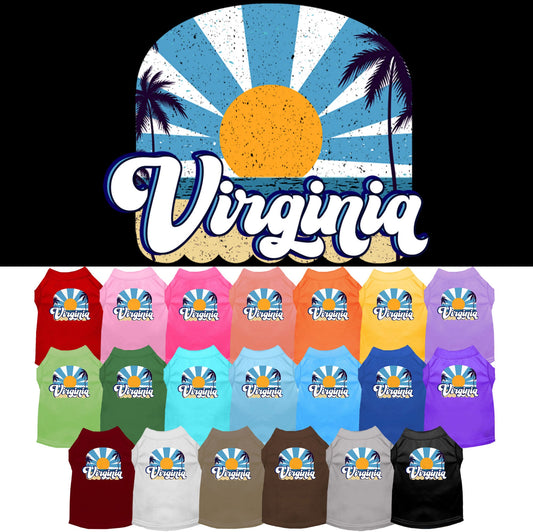 Pet Dog & Cat Screen Printed Shirt for Medium to Large Pets (Sizes 2XL-6XL), &quot;Virginia Coast&quot;