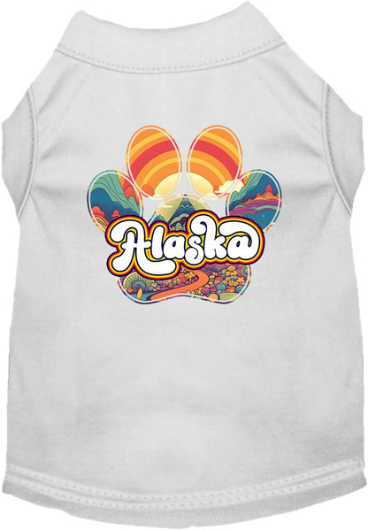 Pet Dog & Cat Screen Printed Shirt for Small to Medium Pets (Sizes XS-XL), "Alaska Groovy Summit"