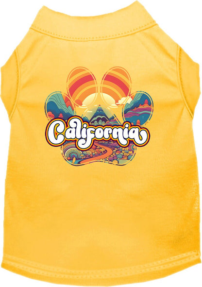 Pet Dog & Cat Screen Printed Shirt for Medium to Large Pets (Sizes 2XL-6XL), "California Groovy Summit"