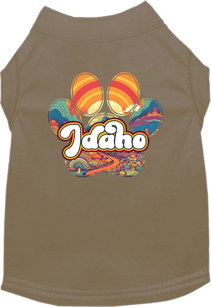 Pet Dog & Cat Screen Printed Shirt for Medium to Large Pets (Sizes 2XL-6XL), "Idaho Groovy Summit"