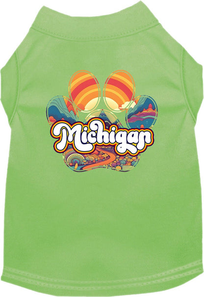 Pet Dog & Cat Screen Printed Shirt for Medium to Large Pets (Sizes 2XL-6XL), "Michigan Groovy Summit"