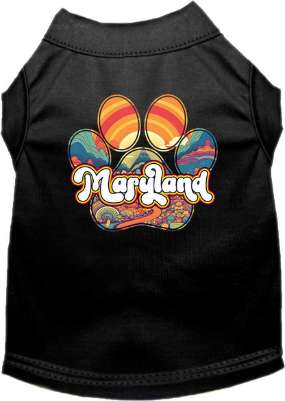 Pet Dog & Cat Screen Printed Shirt for Small to Medium Pets (Sizes XS-XL), "Maryland Groovy Summit"