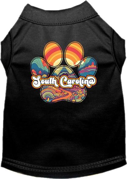 Pet Dog & Cat Screen Printed Shirt for Medium to Large Pets (Sizes 2XL-6XL), "South Carolina Groovy Summit"