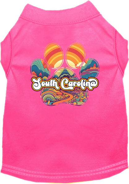 Pet Dog & Cat Screen Printed Shirt for Small to Medium Pets (Sizes XS-XL), "South Carolina Groovy Summit"