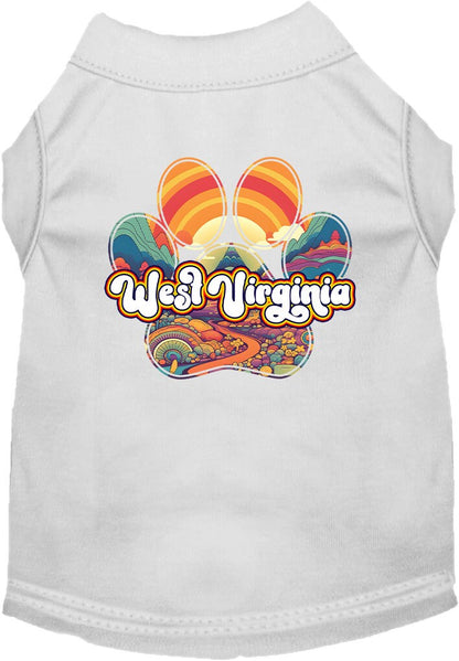 Pet Dog & Cat Screen Printed Shirt for Small to Medium Pets (Sizes XS-XL), "West Virginia Groovy Summit"