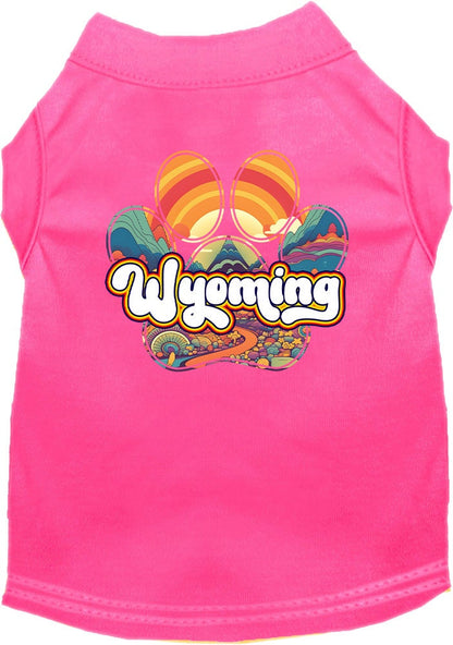 Pet Dog & Cat Screen Printed Shirt for Small to Medium Pets (Sizes XS-XL), "Wyoming Groovy Summit"