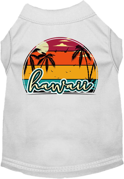 Pet Dog & Cat Screen Printed Shirt for Medium to Large Pets (Sizes 2XL-6XL), "Hawaii Retro Beach Sunset"